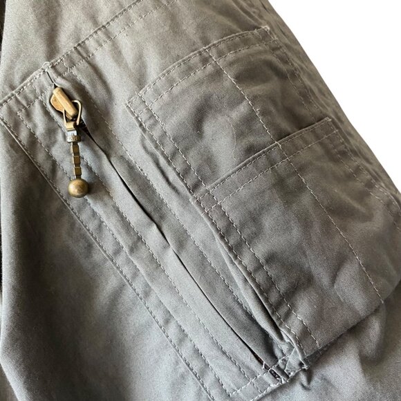 Adventure Gear Mens Size L Down Puffer Jacket Parka Hood Green Pockets Aviator - Picture 5 of 14